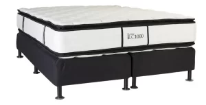 Sommier 2 Plazas La Cardeuse Lc 1000 150x200 Pocket Negro/blanco