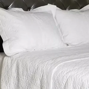 Cubrecama Con Fundas Quilt Algodon Hotel 2 1/2 Plazas Queen Blanco Liso