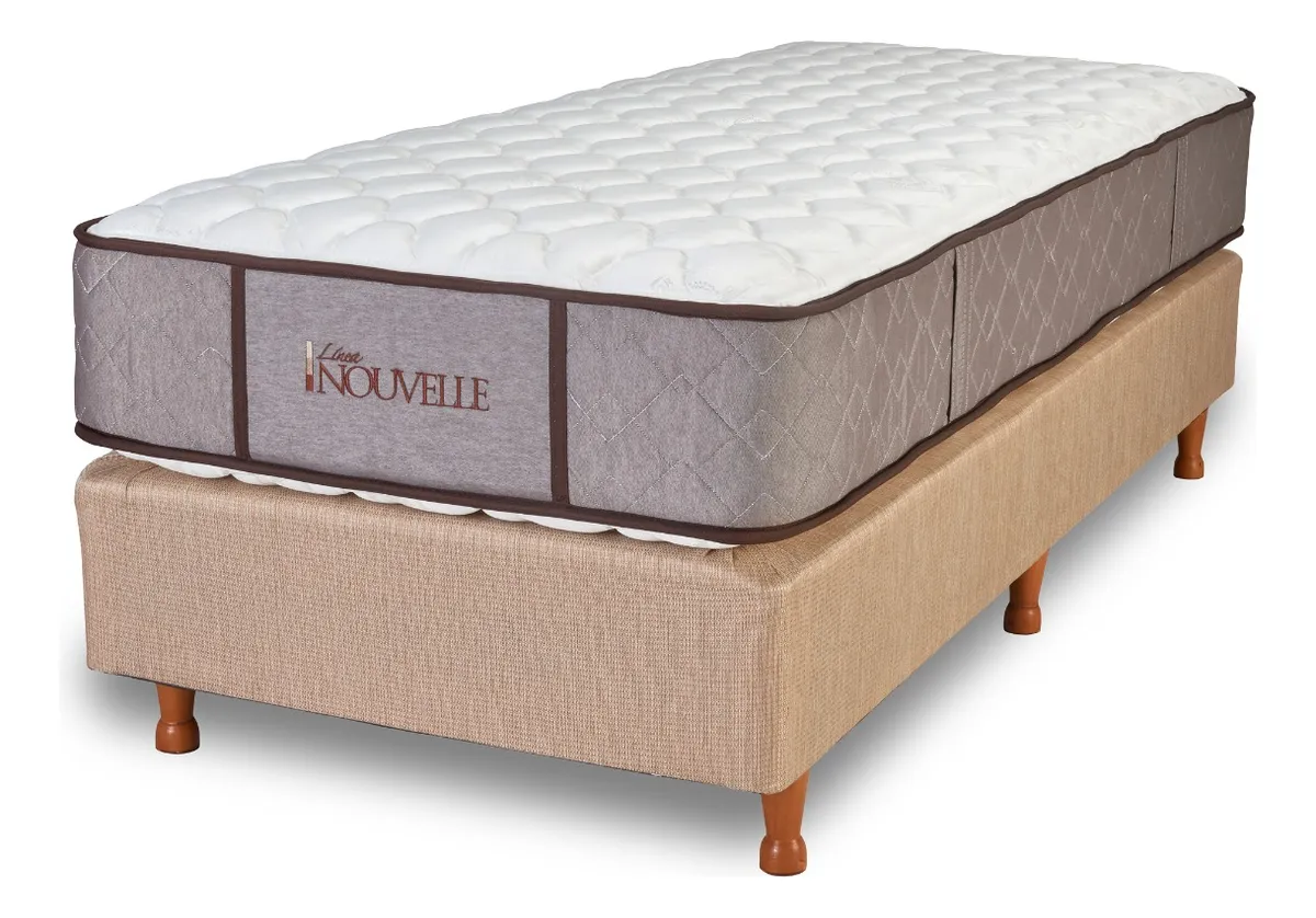 Sommier 1 1/2 Plazas La Cardeuse Nouvelle 90x200 Resortes Gris