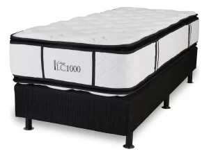 Sommier 1 1/2 Plazas La Cardeuse Lc 1000 120x190 Pocket Negro/blanco