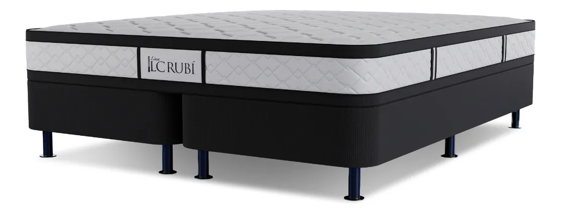 Sommier Y Colch¢n La Cardeuse Rub¡ 100 X 190 Blanco Y Negro