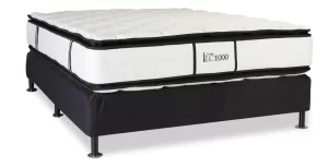 Sommier Twin Size La Cardeuse Lc 1000 100x190 Envio Gratis Negro/blanco