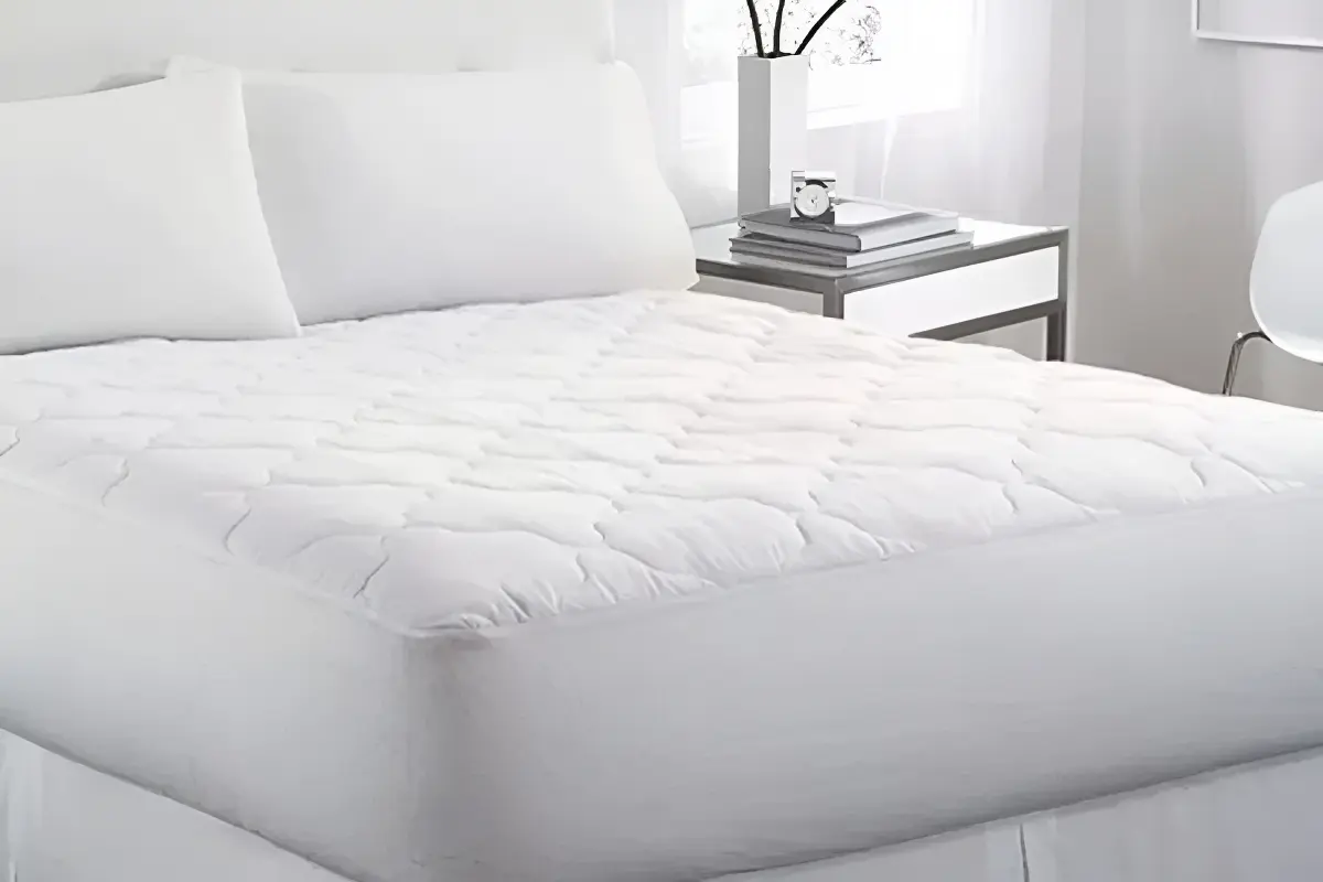 Cubrecolchon Protector Ajustable Fiberball King Size 200x200 Blanco Rayas King - Image 5