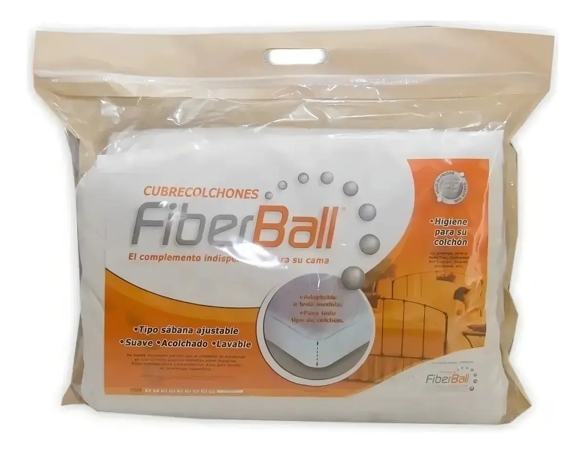Cubrecolchon Protector Ajustable Fiberball King Size 200x200 Blanco Rayas King - Image 6