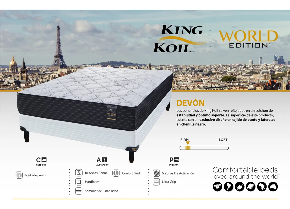 Colchón 1 plaza de resortes King Koil Comfort Sensations Devon 190cm x 80cm - Image 3